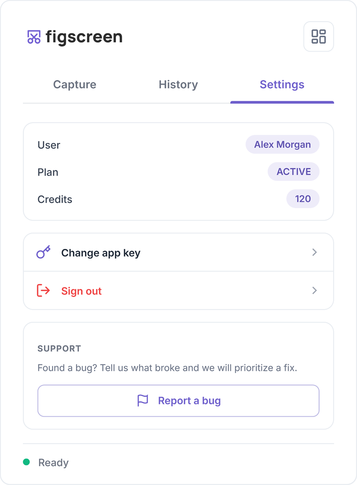 Settings tab.